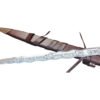 Decorative sword with a detailed blade on a white background