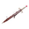 Decorative sword with a brown sheath on a white background