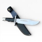 Knife with a black sheath on a white background