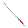 Sword with red hilt on a white background