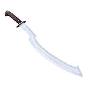 Sword with a brown handle on a white background