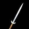 Sword with gold hilt on a black background