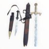 Decorative sword with sheath and smaller dagger on a white background