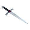Decorative sword with a red cross on a white background