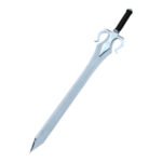 Fantasy sword with a detailed hilt on a white background