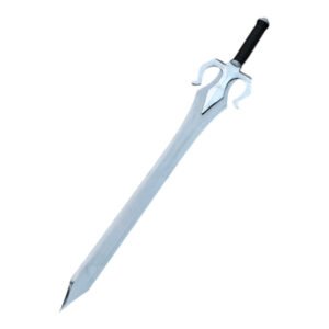 Fantasy sword with a detailed hilt on a white background