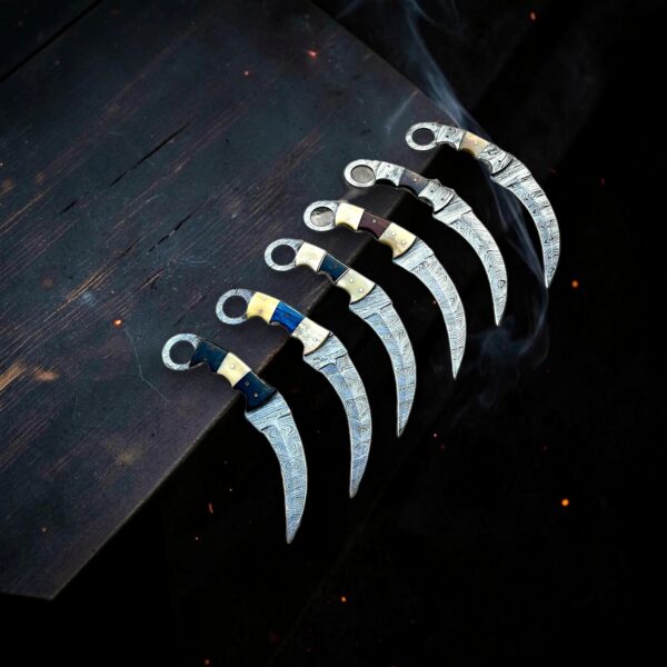Handmade Damascus Steel Karambit Knife | Custom Buffalo Horn & Camel Bone Handle | Gift for Him