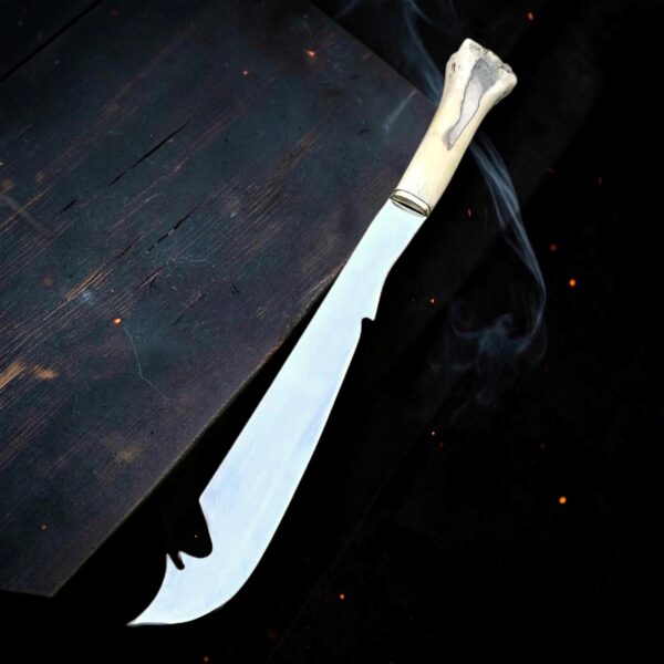 Handmade Predator 2 Elder Knife Replica – Steel Blade, Camel Bone Handle